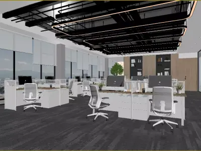 Modern office space 3D model buy