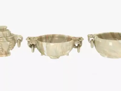 Old historic chinese vases  3D model