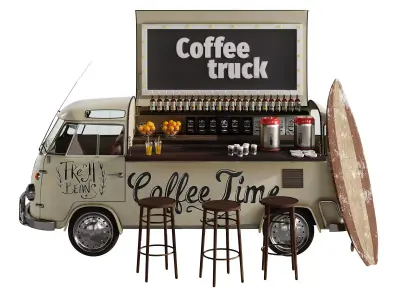 Coffee Truck set 1 3D model purchase