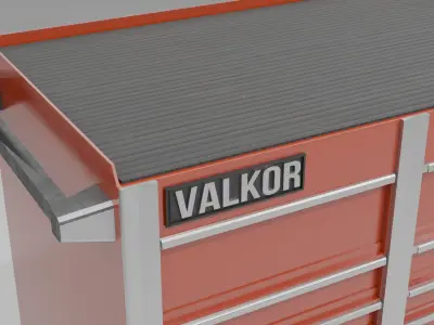 low poly 73 in Red Roll Cab Toolbox Tool Storage Cabinet Low-poly 3D model