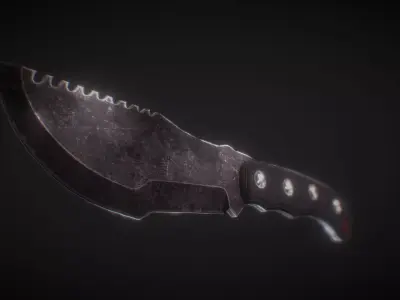 Tactical Knife Low-poly 3D model