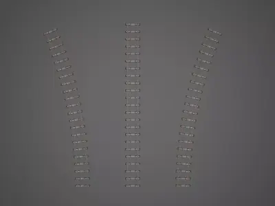 Train Tracks 2 Low-poly 3D model