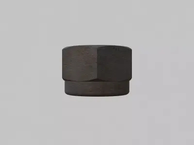 M6 Nut Coarse Threads Lock Type with Rusty Iron Texture 3D model