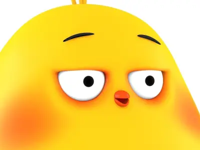 Cartoon Cute Bird Low-poly 3D model
