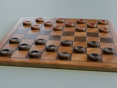 Checkers Low-poly 3D model