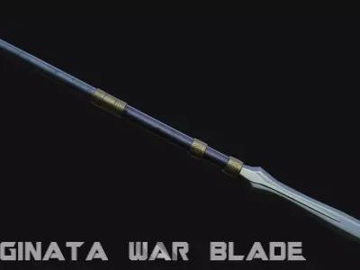Naginata War Blade Low-poly 3D model
