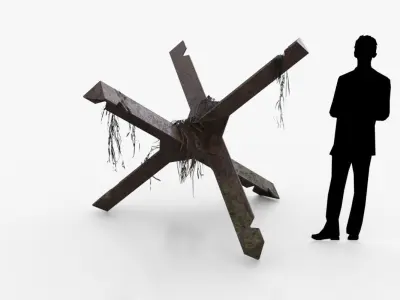 Czech hedgehog Obstacle WWII Low-poly 3D model