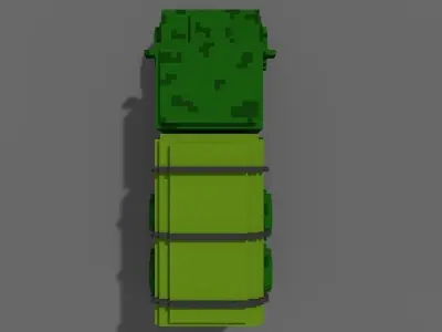 3D voxel military van Low-poly 3D model