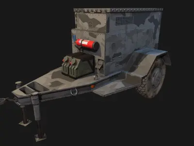 Low Poly PBR Military Generator Low-poly 3D model