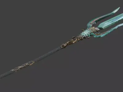 Legendary Trident of Atlantis 3D Model V03 Low-poly 3D model