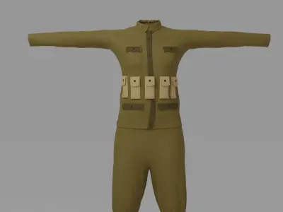 WW1 Soldier Uniform Low-poly 3D model