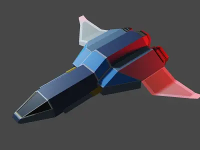 Fighter Space ship  Low-poly 3D model