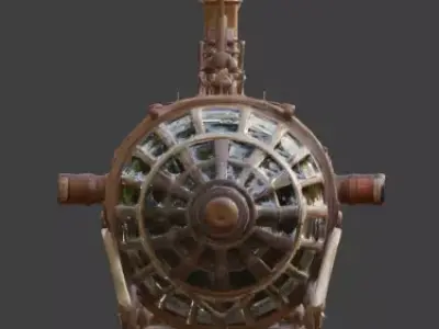 Steampunk Heavy Industrial Tanker 3D Model Low-poly 3D model