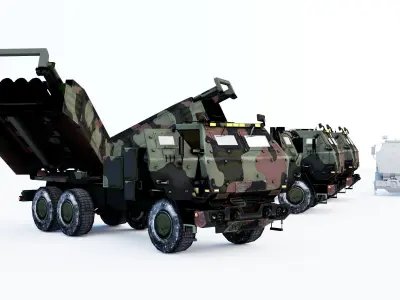 HIMRAS three military vehicles Low-poly 3D model