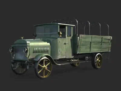 Old-fashioned vehicle old truck 3D model