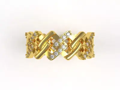 Square Cuban Link Ring 3D print model