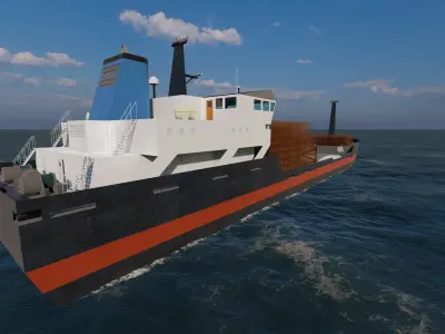 collection ships-Bulk carrier ship-tanker ship 3D model 4
