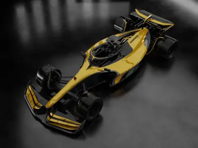 Mid Poly and Low Poly Generic Racing Car F1 03 3D model