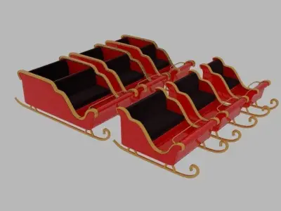 3D Sleigh Pack  3D model
