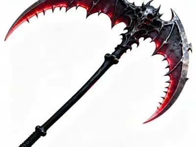 Sanguine Bat-Reaper Scythe 3D Model Low-poly 3D model