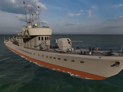 Frigate type-Warship 3D model from CGTrader
