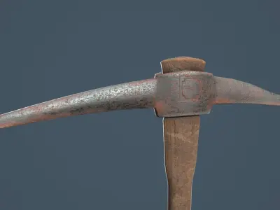 Old Rusty Pickaxe Low-poly 3D model