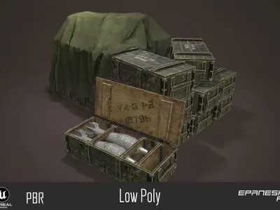 Armor Boxes Low-poly 3D model