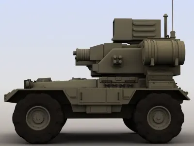 Futuristic armored vehicle 3D model