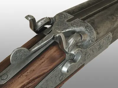 Zombie Hunter Sawed-off Shotgun Low-poly 3D model