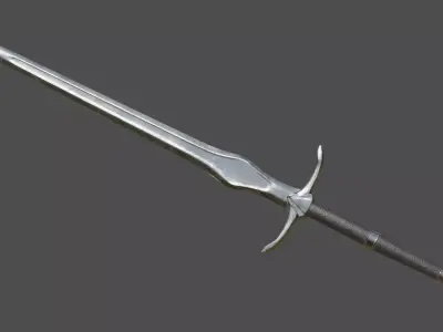 Sword silver Free low-poly 3D model