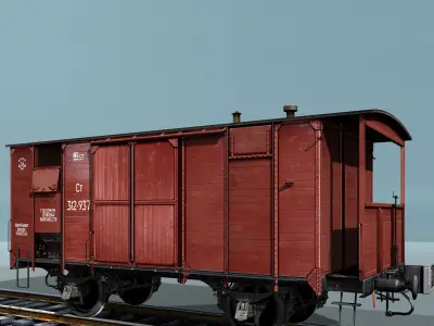 Covered Boxcars NTV Low-poly 3D model