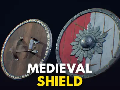 Medieval Weapon Shield -PBR- Game Ready Low-poly 3D model