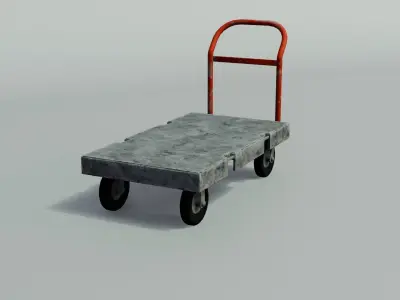 Hand Cart Low-poly 3D model purchase