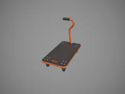 Transport Trolley - Orange Low-poly 3D model