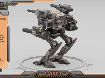 Spectre BattleMech Low-poly 3D model