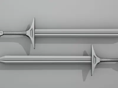 Medieval sword Low-poly 3D model shop