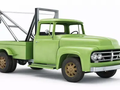 Early Vintage Tow Pickup Truck Antique Historical Vehicle 02 3D model