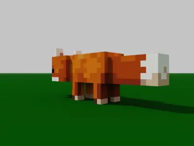MineCraft fox model Low-poly 3D model