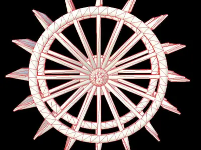 Water Wheel - PBR - Textured Low-poly 3D model