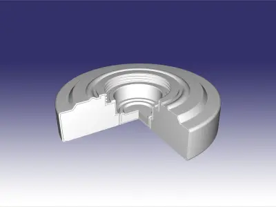 TM-62 model of the Soviet anti-tank mine in section 3D print model