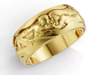 RING VENUS Y MARTE 3DM STL OBJ model for 3D printing and CNC 3D print model