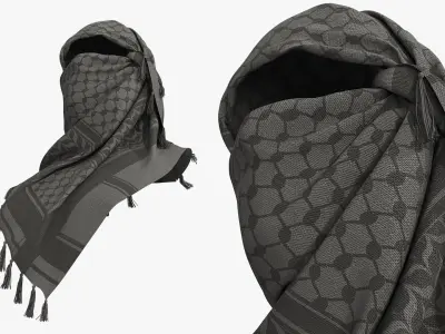  Tactical Keffiyeh Head and Face Wrap Black 