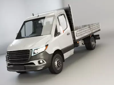 Modern Utility Pickup Truck Usage Wear Low-poly 3D model