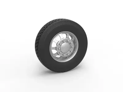 Front custom wheel of semi truck Version 5 Scale 1 to 25 3D print model