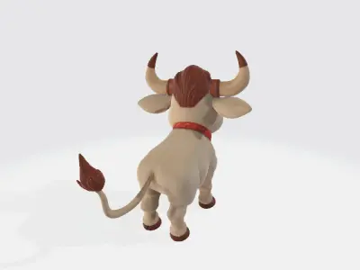 Cartoon bull Low-poly 3D model
