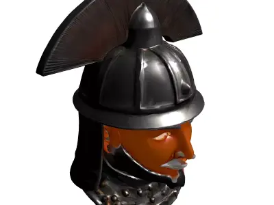 Ancient Eastern Warrior Bust Model Low-poly 3D model