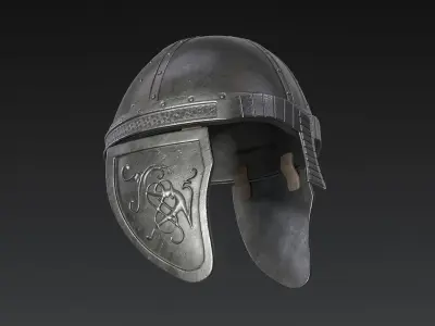Medieval Helmet High Poly 3D model