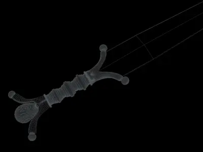 Statuette sword Free low-poly 3D model