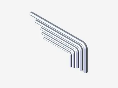 Hex L-Key Set Free 3D model