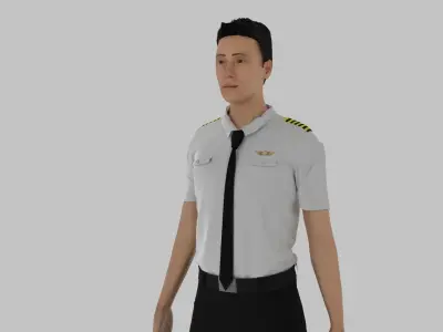 Airplane Pilot Low-poly 3D model